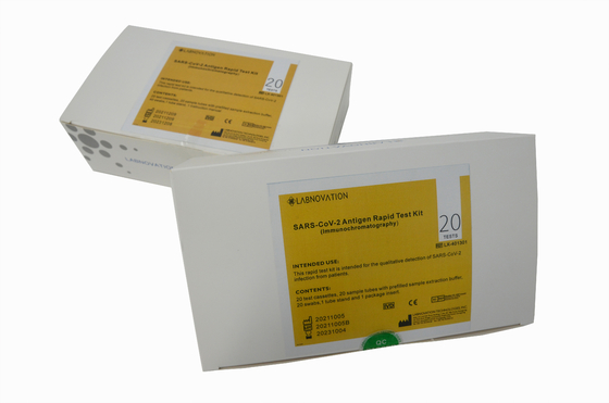 Δοκιμή SAR-CoV-2 γρήγορη εξάρτηση ISO13485 MSDS αντιγόνων δοκιμής αντιγόνων σε 10-15 λεπτά
