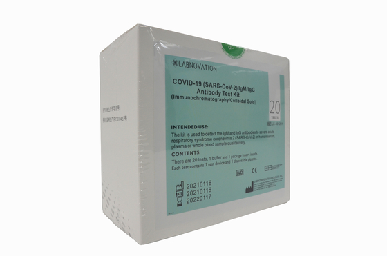 Covid-19 IgG IgM επαγγελματική χρήση 20 δοκιμή Labnovation εξαρτήσεων δοκιμής αντισωμάτων γρήγορη