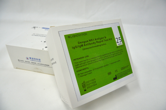 Γρήγορη εξάρτηση 25PCS δοκιμής ISO9001 IgG IgM Combo Dengue NS1 Ag