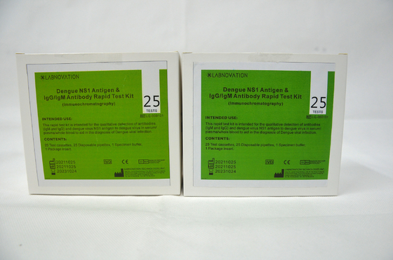 Γρήγορη εξάρτηση 25PCS δοκιμής ISO9001 IgG IgM Combo Dengue NS1 Ag